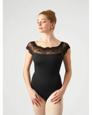 Gaynor Minden Sarabande Lace Cap Sleeve Leotard - Womens